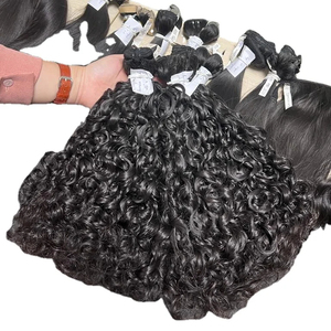 Extensiones de tejido de cabello humano rizado birmano Remy de alta calidad 100%, trama única de varios donantes, mezcla de cabello vietnamita - Product Image 1