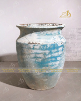 Pots Art-home keramik Mini taman pemandangan dekoratif aksesoris Atlantis Teal galvanis pot bunga tanah liat Modern