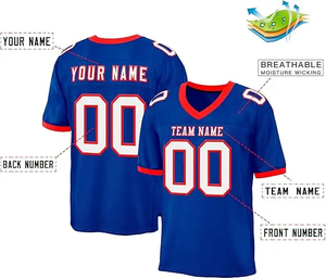 Wholesale American Football Jersey 100% Polyester Breathable Custom Team Uniform Unisex Plus Size Blank Sports Wear Quick Dry - Product Image 2