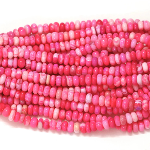 Hermosas cuentas de ópalo rosa brillante en forma de rondel liso, cuentas de piedra preciosa de ópalo rosa de 15 pulgadas y 6-9 mm, cuentas de ópalo de calidad AAA, joyería - Product Image 5