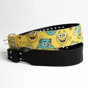 10MM PU Leather <b>Cartoon</b> Print Belts Double Prong Weightlifting Anime Leather Belt PU Gym Leather Belts - Product Image 1
