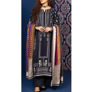Newest Design Solid Color Customized Lawn Cotton Dress For Women Indian and Pakistani Style Lawn Cotton Dress