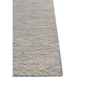 พรมขนสัตว์และใยวิสโคสสีน้ำเงินแบบทอเรียบ ลายเรขาคณิต รุ่น ADWV-13047 สำหรับใช้ในบ้าน - Product Image 4