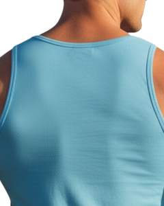 <b>Men</b> Sleeveless Tank Top Muscle Fit Athletic <b>Gym</b> Wear Stretch Fabric Solid Sky Blue Color Fitness <b>Vest</b> Customized Wholesale - Product Image 5