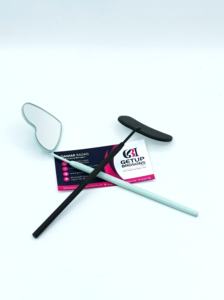 Espejo Cosmético Profesional de Acero Inoxidable con Acabado Plateado, Recubrimiento en Polvo de Vidrio Negro, Iluminado, con Logotipo Personalizado - Product Image 6