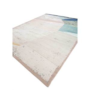 พรมไหมไผ่ผสมขนสัตว์ถักมือ Aakar Kavi Esk-375(3D) สีงาช้าง ขนาด 10 มม. รูปทรงสี่เหลี่ยมผืนผ้า ลายแบบนามธรรม สำหรับตกแต่งบ้าน ห้องนั่งเล่น หรือทางเดิน - Product Image 2