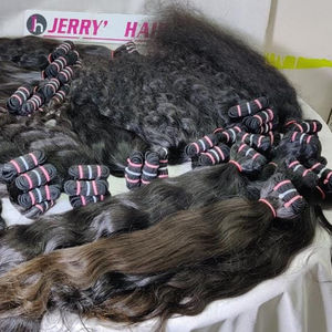 Extensions de cheveux indiens bruts Remy, tissage double machine, styles ondulés naturels et ondulations profondes lâches, cheveux non traités - Product Image 1