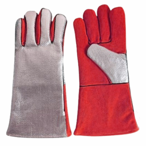 ถุงมือเชื่อมงานอุตสาหกรรมแบบป้องกันความร้อนเคลือบอลูมิไนซ์ ผลิตภัณฑ์ที่มีความต้องการสูง ถุงมือเชื่อมสำหรับขาย - Product Image 5