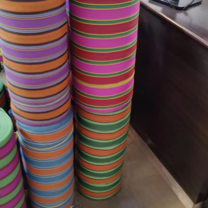 Recycled Nylon PP <b>Woven</b> Striped Plastic Handloom Shopping <b>Bags</b> Made India Eco-friendly Reusable Promotional Market <b>Bags</b> - Product Image 2