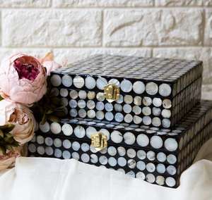 กล่องใส่เครื่องประดับมุกแท้ทำมือ งานฝีมือเหนือกาลเวลา ความจุปรับแต่งได้ สินค้าขายดี กำลังเป็นที่นิยม สำหรับใส่กำไลข้อมือ เป็นของขวัญ - Product Image 2