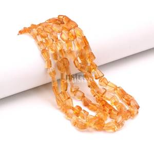 Perles de citrine naturelle RARE, 18 pouces, 7x9 mm et 10x12 mm, collier plaqué platine de luxe pour la fabrication de bijoux - Product Image 1