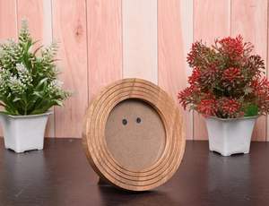 Cadre photo rond en bois élégant cadre photo décor à la maison pour affichage de table, cadres d'affichage photo. (Photo Taille 4 "x 4") - Product Image 2