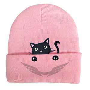 Haute qualité 100% laine bonnet d'hiver chapeau doux couleur unique motif à carreaux Logo personnalisé OEM broderie bouffée impression pour voyage - Product Image 3