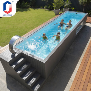 สระว่ายน้ำไฟเบอร์กลาสสำเร็จรูปกลางแจ้ง สำหรับวิลล่า รีสอร์ท และใช้ในสวนหลังบ้าน - Product Image 1