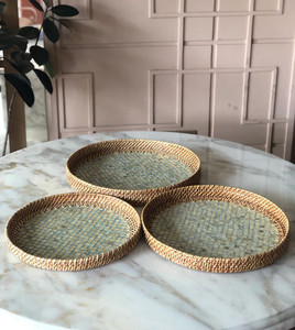 ถาดหวายทรงกลมประดับมุกดีไซน์ใหม่สำหรับตกแต่งงานปาร์ตี้2023 - Product Image 5