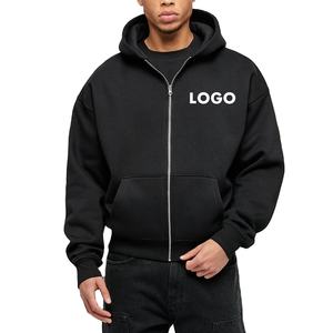 Sweat à capuche d'hiver personnalisé entièrement imprimé et brodé, impression en relief, 100% coton, fermeture éclair, polaire épaisse, écologique, avec poche, pull-over - Product Image 3