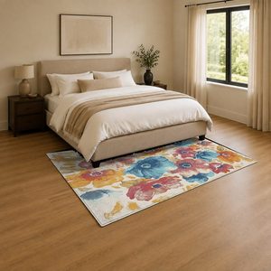 Tapis RUGS DEPOT LXDP-0235 en gros, tapis ethnique kilim en chenille imprimé numériquement, couleur terre cuite dorée, lavable en machine, antidérapant - Product Image 3