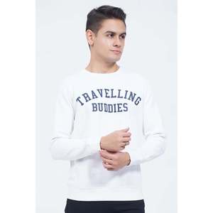 เสื้อสเวตเชิ้ตคอกลม ELOIS สำหรับผู้ชาย พิมพ์ลายโลโก้ตามสั่ง แขนยาว ผ้าถักนิตติ้ง 100% ผ้าฝ้าย พิมพ์ซิลค์สกรีน ไซส์ XXS กันยับ กันหด - Product Image 1