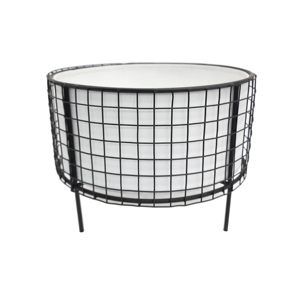 Best Quality of Iron Round Planter With <b>Stand</b> Matt Black & Rich Gold Colour <b>Large</b> Modern Flower Pot for Garden Decorations Bulk - Product Image 3