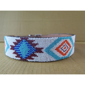 Handmade Beaded Leather <b>Dog</b> <b>Collar</b> Adjustable Luxury Pet Accessories Wholesale - Product Image 1