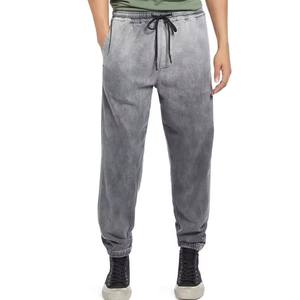 Haute qualité Vintage taille élastique plaine lavage à l'acide pantalons de survêtement hommes lavé pantalons de survêtement respirant - Product Image 1