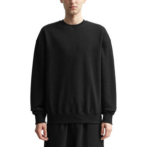 Fabricants en gros 550gsm 100% coton Stand Heavyweight Men Pullover Luxury Sweatshirts Personnalisable Anti-Pilling High - Product Image 4