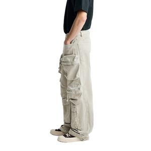High Quality Men Baggy <b>Cargo</b> <b>Jogger</b> <b>Pants</b> With Wide Leg Pockets Custom Logo Distressed Wash-casual Work Streetwear Trousers 2026 - Product Image 4