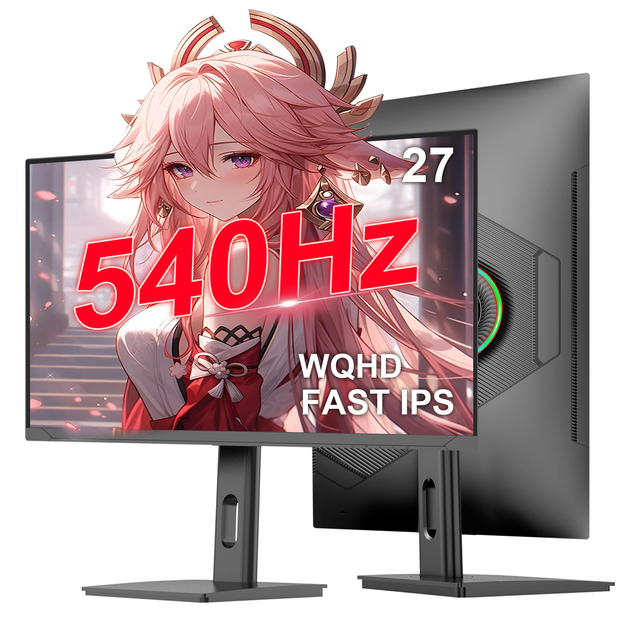 540Hz Esports Gaming PC Monitor, 27 Inch 2K 4K Frameless LED Display, 1ms Response 100% sRGB Low Blue Light Pro Gamer Screen