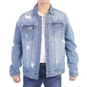 Nouvelle Vente Chaude Veste en Denim pour Homme à Col Montant Enduit 100% Coton pour Tenue Décontractée Prix de Gros Pas Cher - Product Image 1