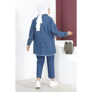 แจ็คเก็ตยีนส์แบบกลับด้านได้ แต่งพู่สีน้ำเงิน  โลโก้ปรับแต่งได้  หนังตกแต่งด้านนอก  ลายควิลท์  สไตล์เกาหลี รุ่น MSW6011 สำหรับฤดูใบไม้ร่วง - Product Image 5