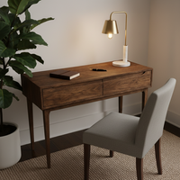 Table console moderne en chêne massif écologique avec 2 tiroirs, table basse, ensemble de canapés inclinables pour salon, mobilier de maison en gros