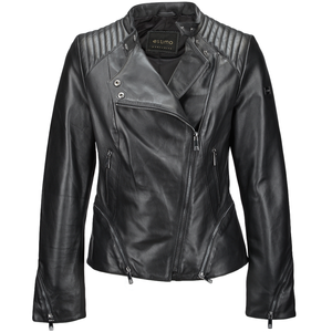 Top femme tendance personnalisé automne hiver veste en cuir solide col tournant conception avec manches longues et doublure en satin respirant - Product Image 1