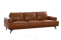 Luxuriöses Modernes Echtleder-Sofa-Set mit Langlebiger Komfortabler Polsterung, Kissenrücken, Holzbeinen und Geraden Armlehnen für Hotel und Villa