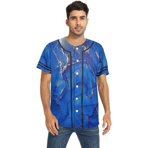 Maillots de baseball OEM pour hommes, chemises boutonnées à manches courtes, uniformes sportifs hipster hip-hop, maillots de baseball personnalisés vierges - Product Image 4