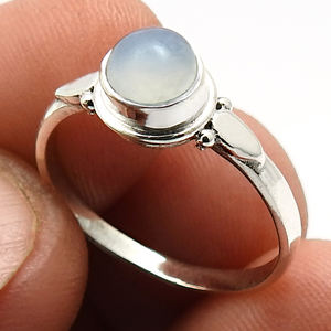 Calcédoine Design minimaliste 925 bague en argent Sterling bijoux usine en gros bague populaire bague en argent Sterling Design uni - Product Image 3