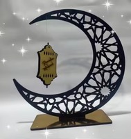 Décoration de table artisanale en métal, motif lune et étoile du Ramadan, couleur personnalisable, design moderne, durable, fait main, pour fêtes, utilisation intérieure