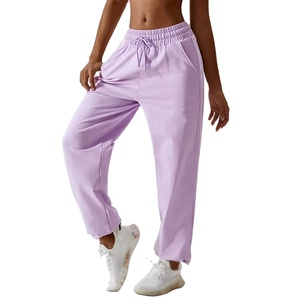 Pantalon de jogging ample en coton pour femme, taille élastique, coupe décontractée, pour adolescentes et femmes - Grande Vente - Product Image 3