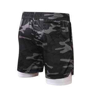 กางเกงขาสั้นวิ่ง2 in 1 5นิ้วสำหรับผู้ชายกางเกงขาสั้นผ้าฝ้ายสำหรับออกกำลังกาย100% พิมพ์โลโก้ได้ตามต้องการ - Product Image 4