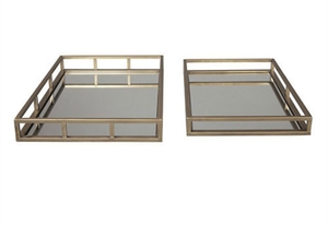 Hot Sale Modern Rectangle Gold Metal <b>Mirror</b> Serving <b>Tray</b> New Arrival Multifunctional Iron <b>Tray</b> Handicraft Technics Aluminium - Product Image 4