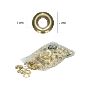 Grandi occhielli metallici per tela/uso interno 10 mm (confezione da 100 unità) - Product Image 2