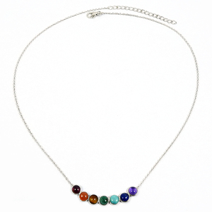 Vintage Design Multi Natural Gemstone Chakra <b>Necklace</b> Special 925 <b>Sterling</b> <b>Silver</b> One of a Kind <b>Necklace</b> for Women Girls Jewelry - Product Image 1