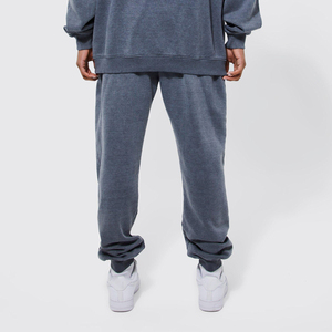 Nuevo Vintage lavado desgastado ácido lavado apilado Flare sudor trajes Jogger pantalones de chándal Unisex traje de sudor conjuntos de 2 piezas - Product Image 6