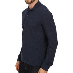 Polo de gran oferta para hombre, Polo transpirable personalizado de manga larga de Color sólido, Polo de alta calidad para hombre - Product Image 3