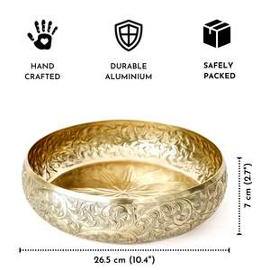 Cuenco de servicio clásico Natural de grado superior, vajilla decorativa hecha a mano, cuenco de Metal de aluminio personalizado para diseñadores de cocina - Product Image 2