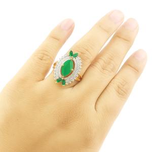 Esmeralda cuarzo Marquesa 925 plata esterlina compromiso mayo piedra de nacimiento anillo para su anillo de bodas regalo - Product Image 3
