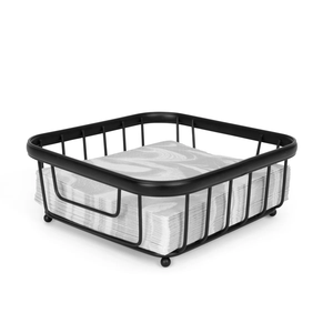 Porte-serviettes plat en métal avec bois Organisateur de porte-serviettes carré rustique de ferme moderne pour table à manger de cuisine - Product Image 6