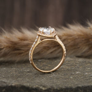 Anillo de compromiso de diamante cortado con pera cultivada en laboratorio, anillo de moda con ajuste de punta de lujo con certificado IGI de oro sólido de 10K para mujer - Product Image 3