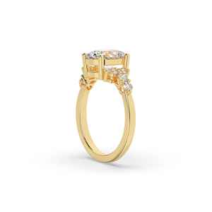 Bague de fiançailles en diamant de laboratoire CVD HPHT de 1,00 carat, taille ovale brillante, tendance, argent de haute qualité, sertie pavé, pour mariage et fête - Product Image 4