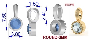 Pendentif de mariage en argent sterling 925 plaqué or et rhodium, forme zircon cubique en quartz cristal, pour la fabrication de bijoux et colliers - Product Image 6