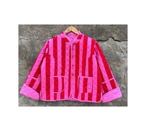 Chaqueta Acolchada India Reversible, Abrigo Bohemio, Chaqueta de Algodón con Estampado Floral - Product Image 1